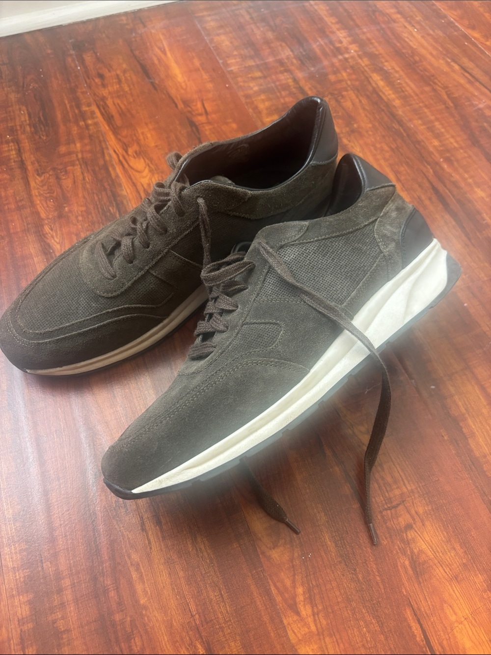 WAHTS dark green suede sneakers size 44